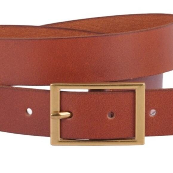 Classic Rectangle Buckle Leather Belt Tan - Picture 2 of 2